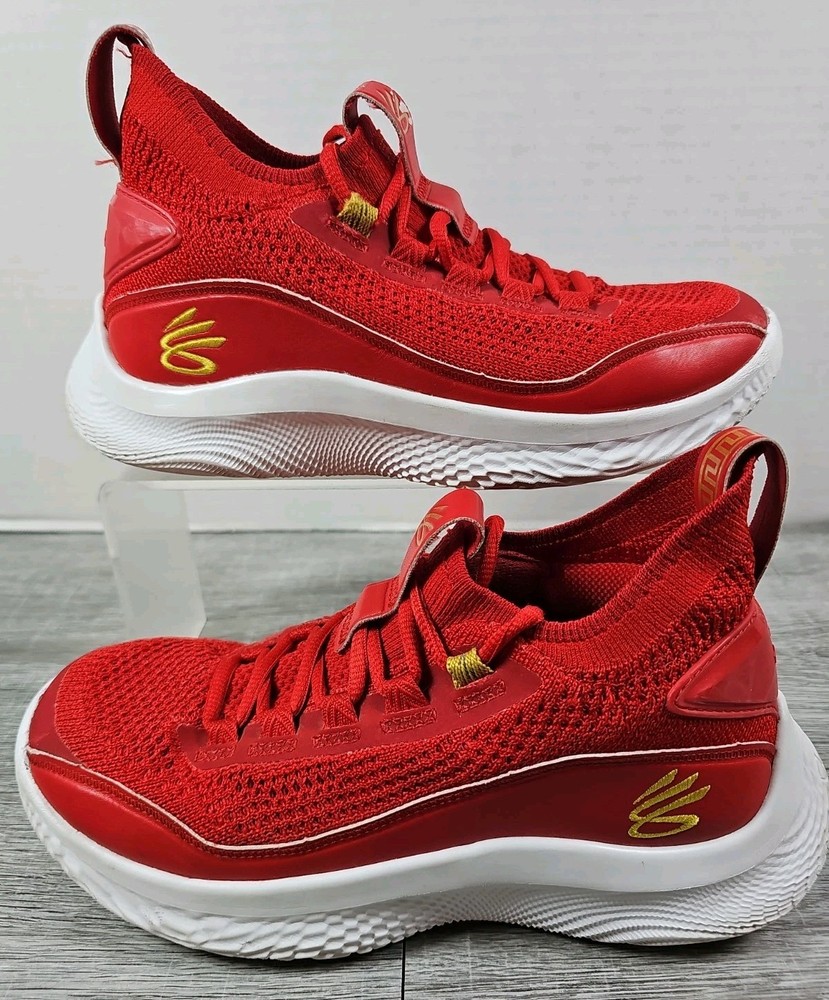 Under Armour Steph Curry Flow 8 Sneakers Warriors Size 6Y 3024036-600 Red Shoes