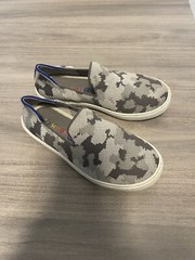Rothy’s the kids sneaker in grey camo size K3 slip on back to school
