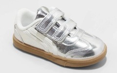 NEW Cat & Jack Toddler Dakota Retro Court Sneakers – Silver – Size 6 Shoes