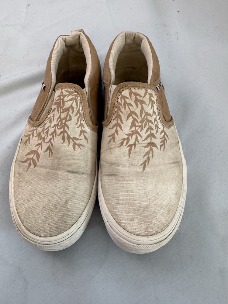 Vans Customized White Shoes Youth Size 4 Used