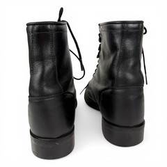 Justin Roper Black Leather Lace-up Kiltie Western Boots 506Y Youth size 5D