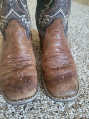 Cody James BBSC1910 Leather Western Boots Brown Black Kids Size 2.0 Embroider…