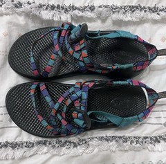 Chaco ZX1 Ecotread Teal Multicolor Performance Sandals Kids Size 5 J180264