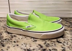 Vans Youth US 3.5M/5W Reef Classic Slip On Lime Green GREAT CONDITION!!!