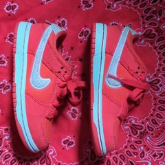Nike Dunk Low Kids 11C Red/White Textile Low Top Lace-Up Sneakers FZ3549-612