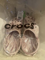 New Crocs Big Kids‘ Teens Marbled Slip On Pink 207464 Size J6