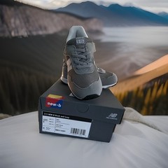 New Balance 515 NEW-B Low Top Hook & Loop Mesh Sneakers Gray/White US 8