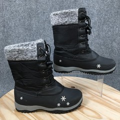 Baffin Avery Waterproof Winter Boots Youth 5 Snowflake Lace Up Mid Calf Black