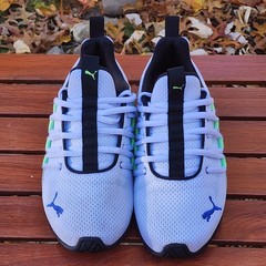 PUMA Axelion Refresh White/Black/Lime Running Shoe Size 4.5 C