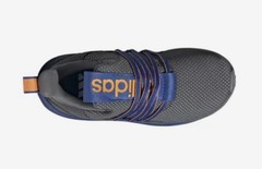 Adidas Lite Racer Adapt 7.0 Shoes Kids’ Grey Heather/Royal/Orange (Size 2) NEW!