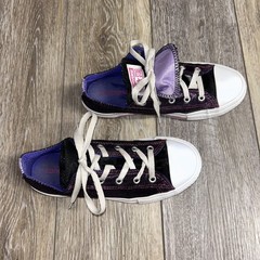 Converse Chuck Taylor Double Tongue Metallic Purple Youth Size 3 Sneaker Shoes