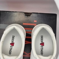 Deer Stags Blake Kids White Simulated Leather Low Top Sneakers Size 1M New