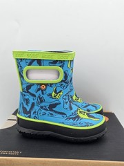 Bogs Super Dino Kids US 5 Blue 100% Waterproof Mid Calf Rain Boot – NIB