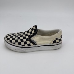 VANS Slip On Checkerboard Canvas Loafers Kids Size US 1.5 Black White