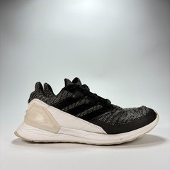 Adidas Rapidarun Knit J Black White Running Shoes Lightweight D97002 Youth Sz 4