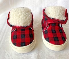 Sesame Street Elmo Sherpa Lined Red Buffalo Plaid Slippers Toddler Shoes Size 2W