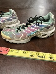 Nike Air Max Plus Running Shoes Size 6Y White Teal BV1239-100 Womens 7.5