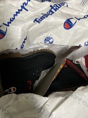 Champion Timberland Premium 6in Waterproof Boot Black Nubuck, 3 Pairs Laces New