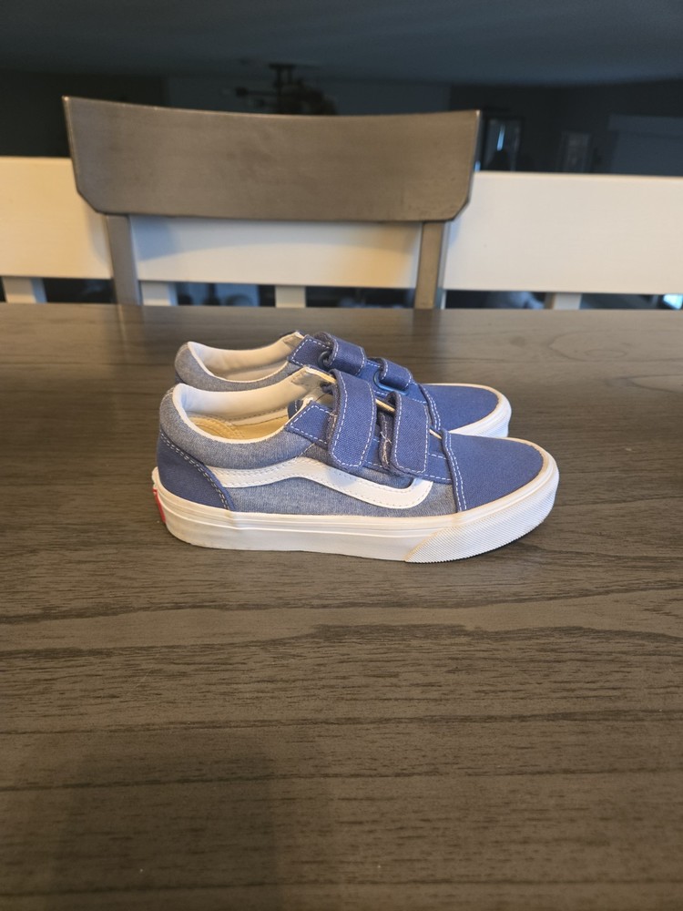 Vans Old Skool Chambray Kids Size 2 Blue