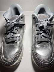 Nike Air Jordan Youth Size 4 Chrome Silver White Leather