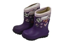 Bogs Boots Kids Size 8 Purple Neo-Classic Kitty Cat Print Insulated Snow