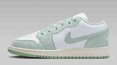 Jordan 1 Low SE ‚Seafoam‘ (GS) White Green Sail Suede FN9137-131 Kids‘ Size 5-7