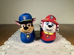 Light Up Nickelodeon Paw Patrol Chase + Marshall Childrens Slippers Sz 7, 8