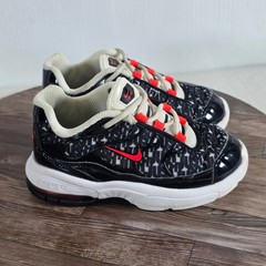 Nike Air Max Plus Kids Size 9C Black White Orange AV6144-100 Lace Up Sneakers