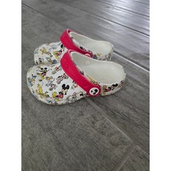 Crocs Kids Disney Mickey & Friends Classic Clogs White Red Multi Print Shoes