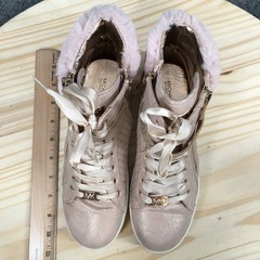 Michael Kors Boots Youth 5 Jemadi Bootie Rose Gold Faux Leather Casual Ankle Top
