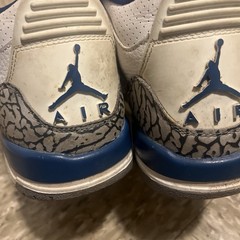 Jordan Air Jordan 3 Kids Unisex Leather Sneakers White/Blue/Gray 7Y DM0967-148
