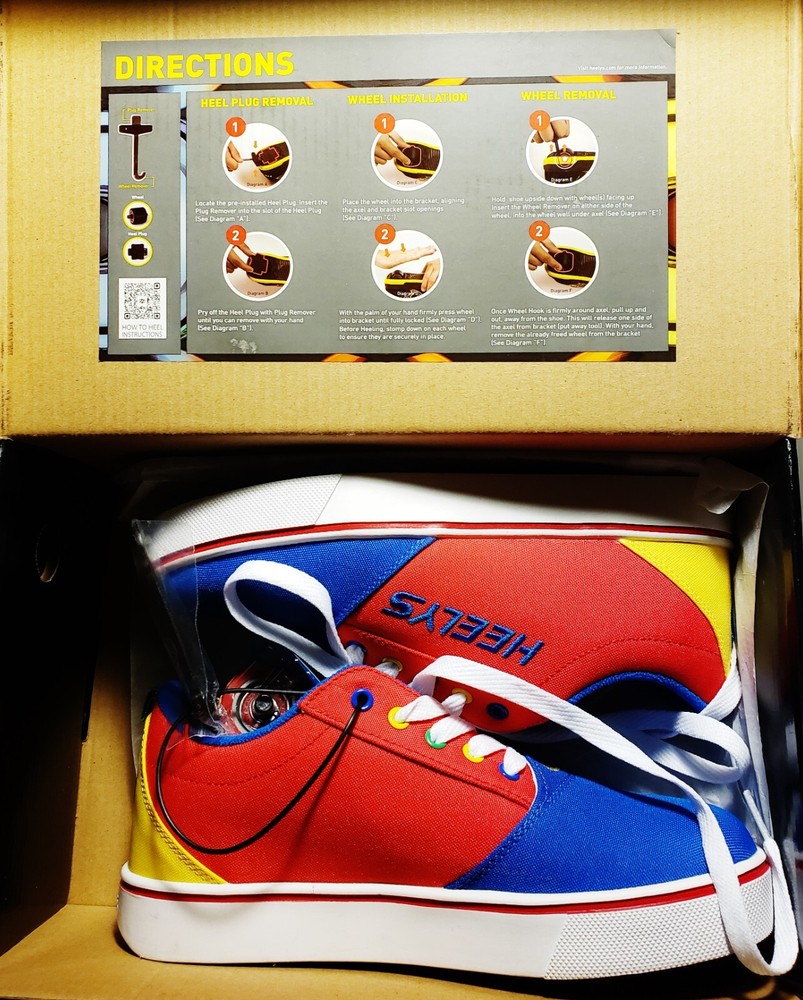 Heelys GR8 PRO 20 Multicolor Shoes [Size: 7] *NEW IN BOX* RARE Wheeled HES10319H