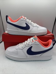 Nike Court Borough Low 2 (GS) Shoes Youth Size 5Y White Purple Orange BQ5448 112