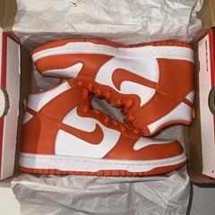 Nike Dunk High GS Syracuse White Orange Leather Shoes Size 6.5 Youth DB2179-100