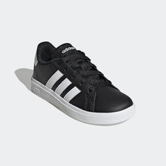 Adidas Grand Court 2.0 LKK25 Kids US 6.5 Black Leather Lifestyle Shoes ZPO3575