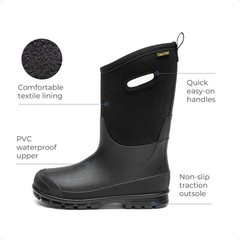 Boys Kids Insulated Winter Boots Waterproof Rain Snow Mud Boots for Outdoor Play
