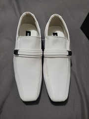 Bonafini Collection Youth Leather Dress Shoes Sz 6 White Wedding First Comunion