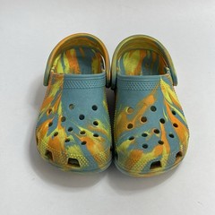 Crocs Classic Marbled Tie Dye Shoes Size 10 Kids Blue Yellow Orange