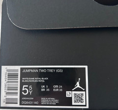 Jordan Jumpman Two Trey (GS) White Game Royal Black Youth 5.5