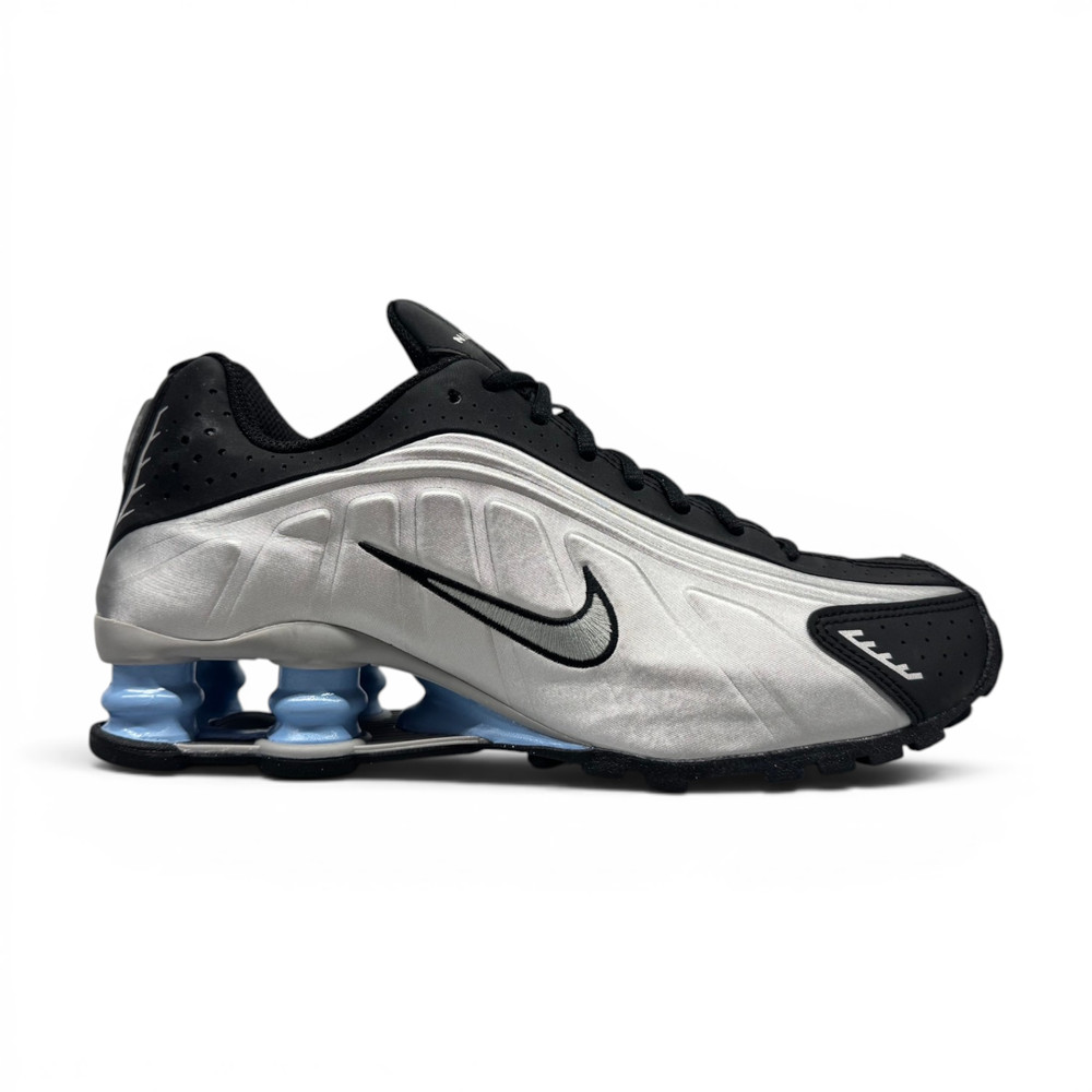 Nike GS Shox R4 Metallic Silver Black Blue CW2626-004 Size 6Y – NEW W/O BOX