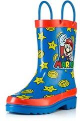 Nintendo Kids Boys Super Mario Character Printed Waterproof Easy-On Handles Rain