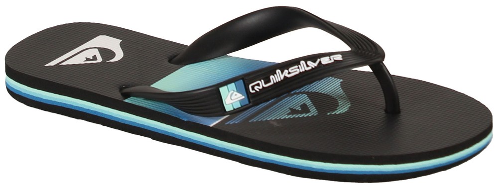 Quiksilver Boy’s Molokai Art Sandal – Black / Blue / Green – New