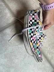 Youth Butterfly Checkerboard Vans, Size US 1.0
