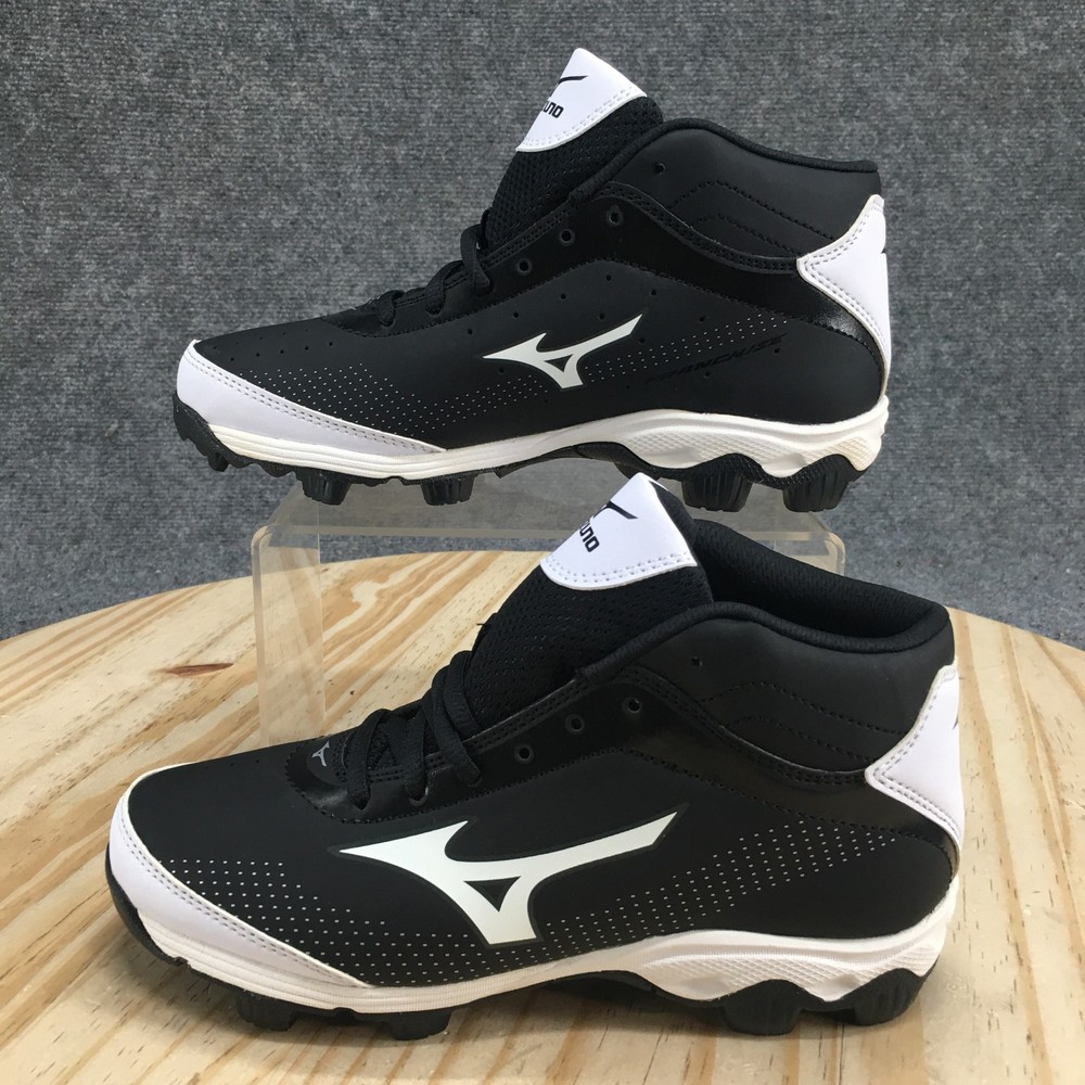 Reebok Shoes Youth 3.5 9-Spike Franchise 7 Mid Baseball Cleat Black Lace Up NEW