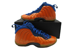 Nike Little Posite One NY Knicks Size 7Y Orange Blue Foamposite 644791-800 1O6