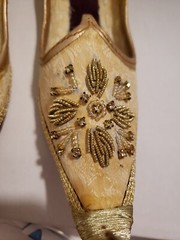 Ceremonial Hand Beaded Slippers, Size 8