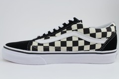 VANS OLD SKOOL PRIMARY CHECKERBOARD BLACK/OFF WHITE CHECK KIDS BOYS YOUTH SIZES