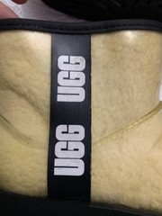 UGG Beige Black Faux Shearling Classic Clear Mini II Boots Kids 2
