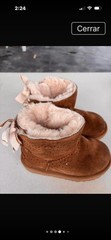 UGG Classic Mini Bailey Bow Kids Brown Suede Sheepskin Lined Bootie US 10