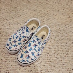 Vans x Disney Customs Lilo & Stitch Kids Sz 3 Slip Ons Shoes Limited Edition